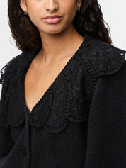 Abby Black Lace Collar Cardigan