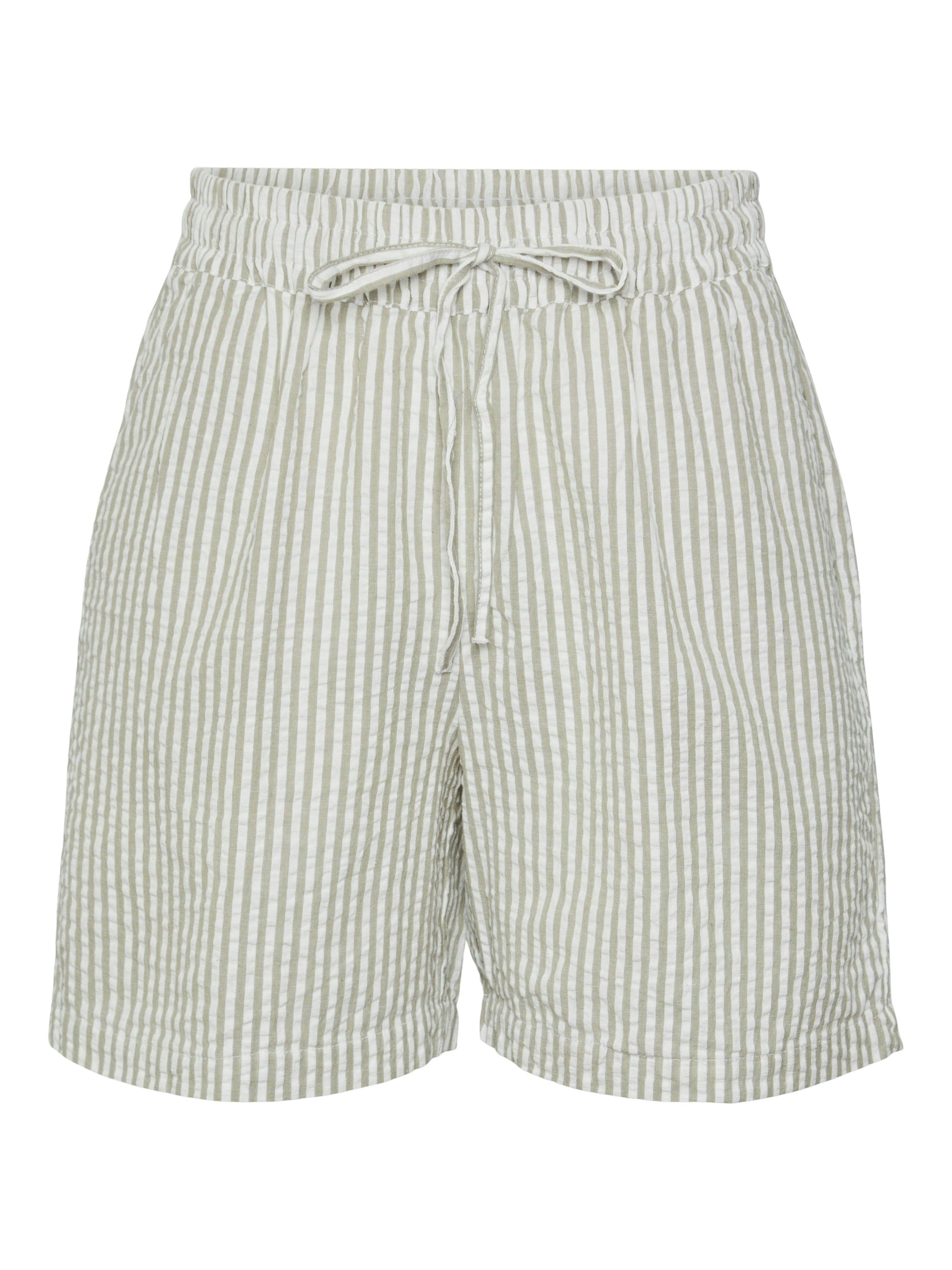 Pieces Sally Green Stripe Shorts