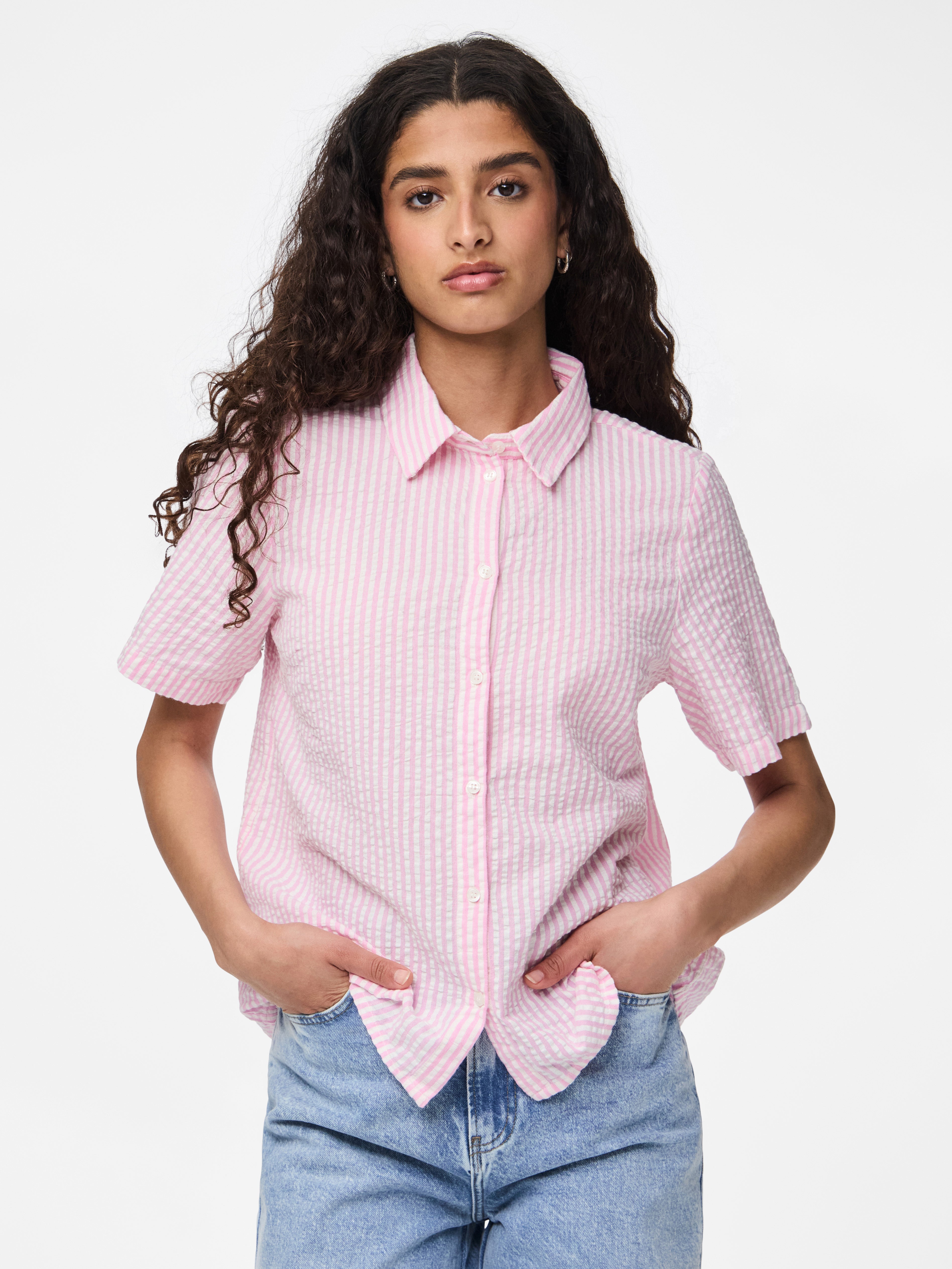 Pieces Sally Pink Stripe Shirt