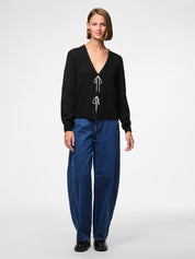 Anna Diamante Bow V-neck Cardigan