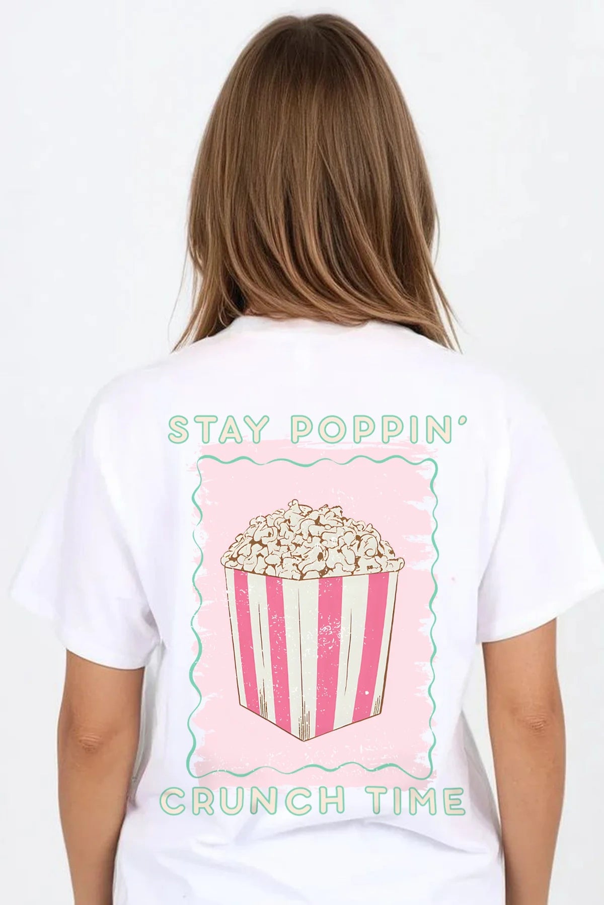 Regular Fit T-shirt in Stay Poppin Popcorn Print