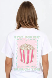 Regular Fit T-shirt in Stay Poppin Popcorn Print