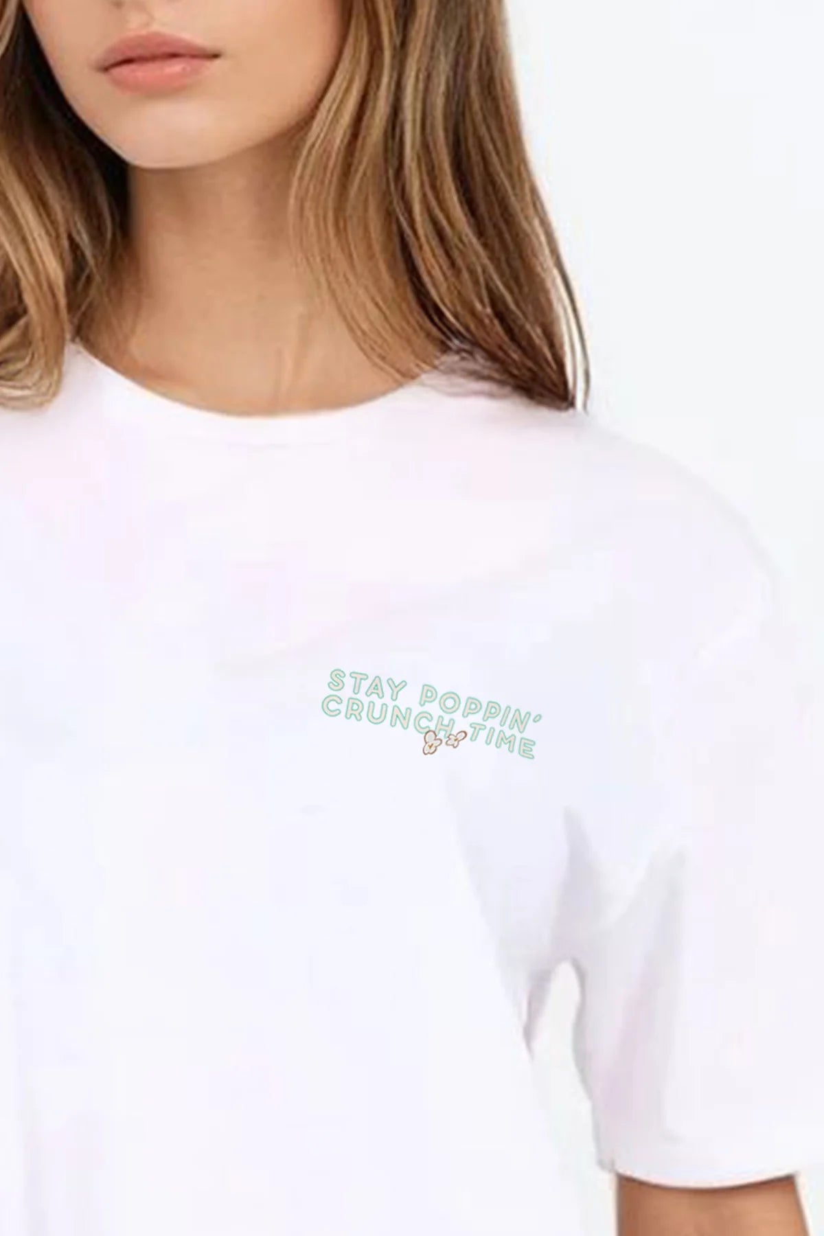 Regular Fit T-shirt in Stay Poppin Popcorn Print