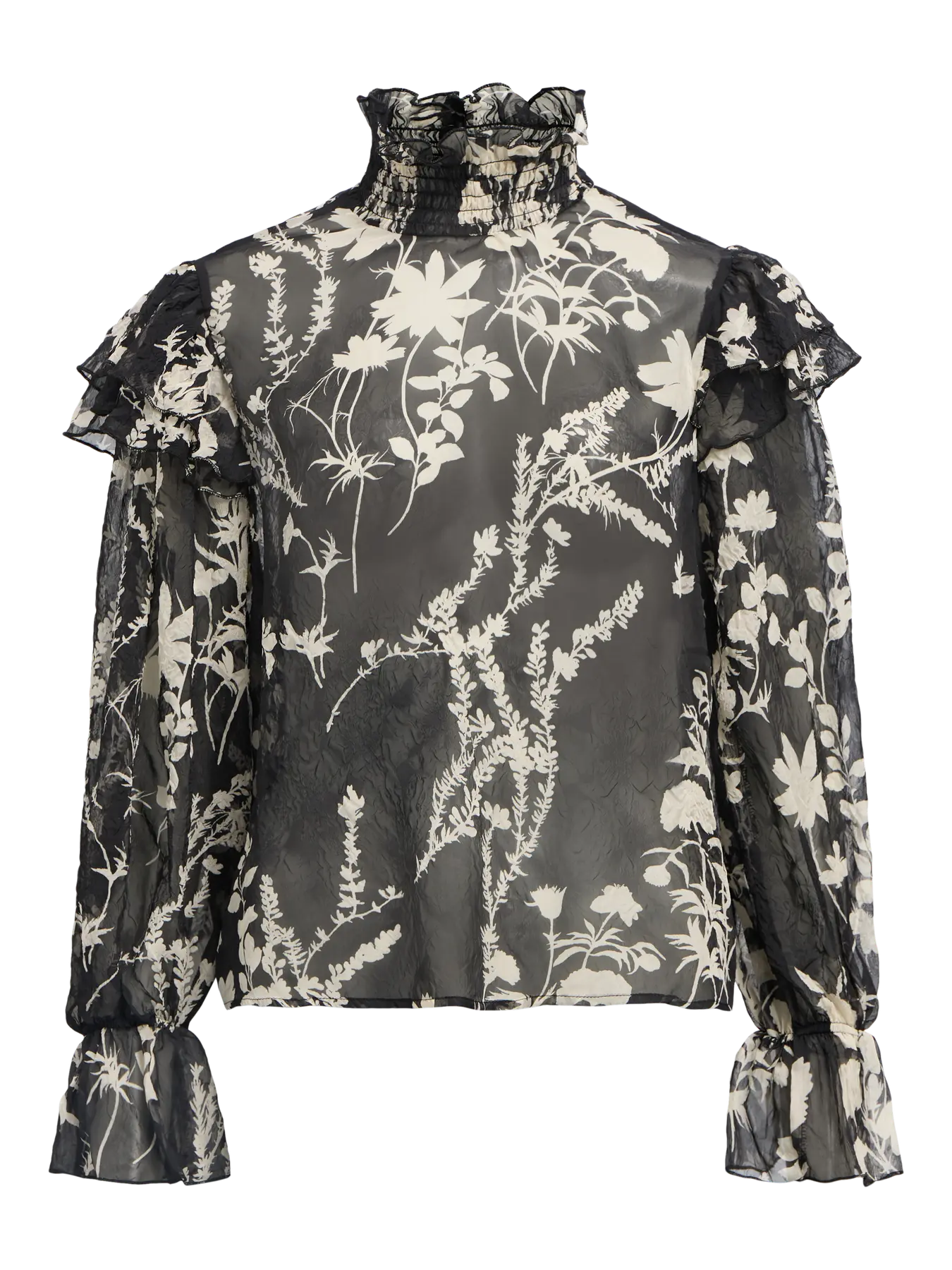 Pearl Floral High Neck Blouse