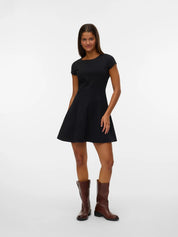 Jazlyn Black Waisted Short Dress