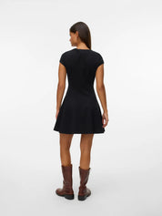 Jazlyn Black Waisted Short Dress