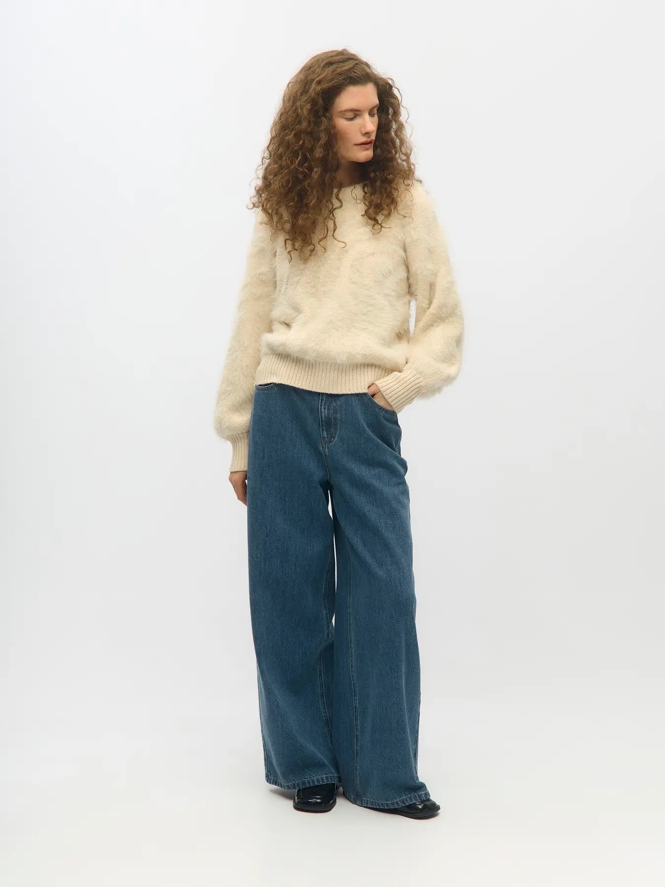 Hollow Jacquard Zebra Fluffy Knit