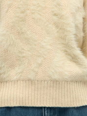 Hollow Jacquard Zebra Fluffy Knit