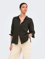 Theis Loose Cheesecloth Shirt Brown