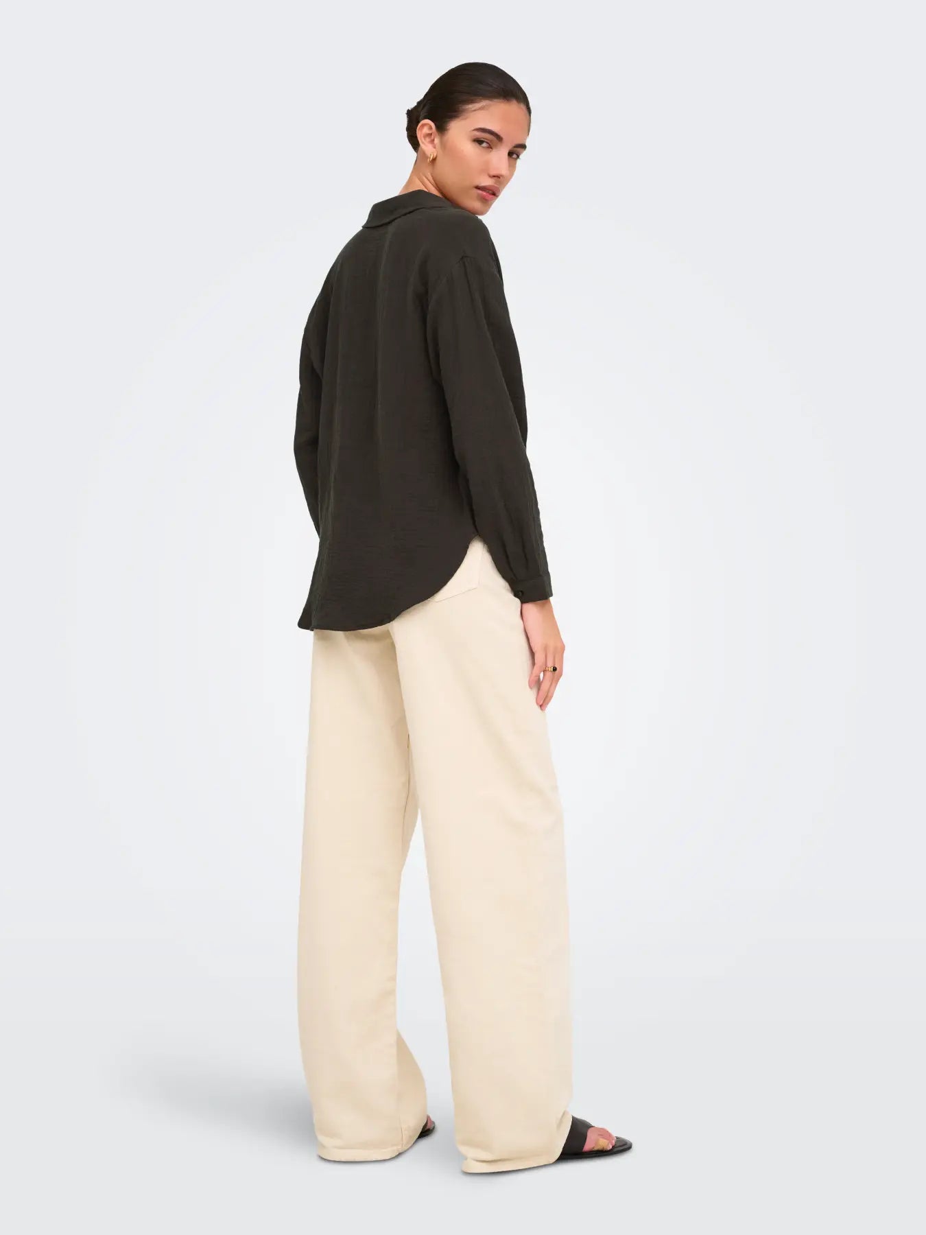 Theis Loose Cheesecloth Shirt Brown