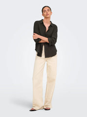 Theis Loose Cheesecloth Shirt Brown