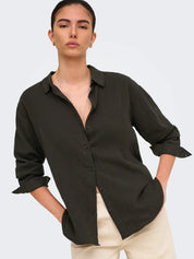 Theis Loose Cheesecloth Shirt Brown
