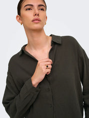 Theis Loose Cheesecloth Shirt Brown