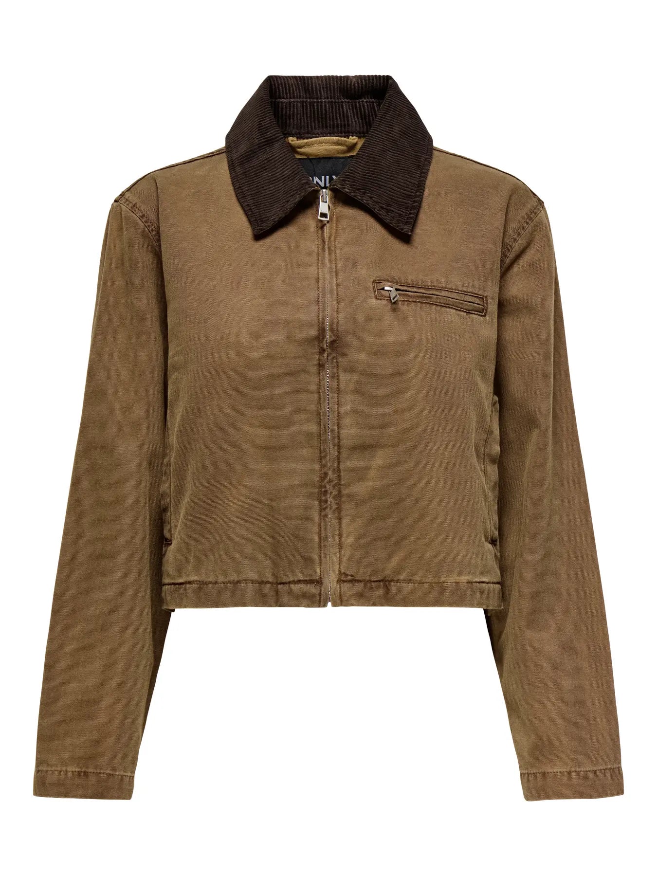 Only Cava Contrast Collar Jacket Tan