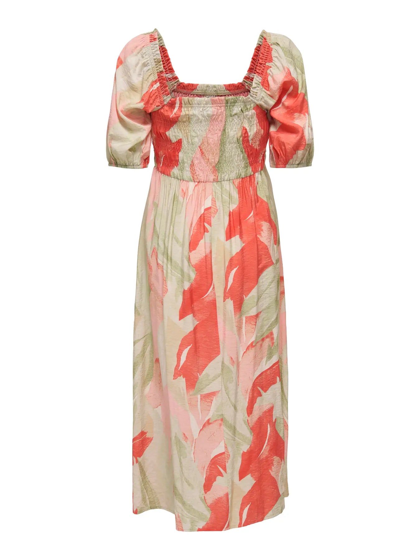 Camille Smock Midi Dress Coral