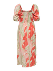 Camille Smock Midi Dress Coral