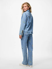 Pieces Jidi Embroidered Denim Shacket