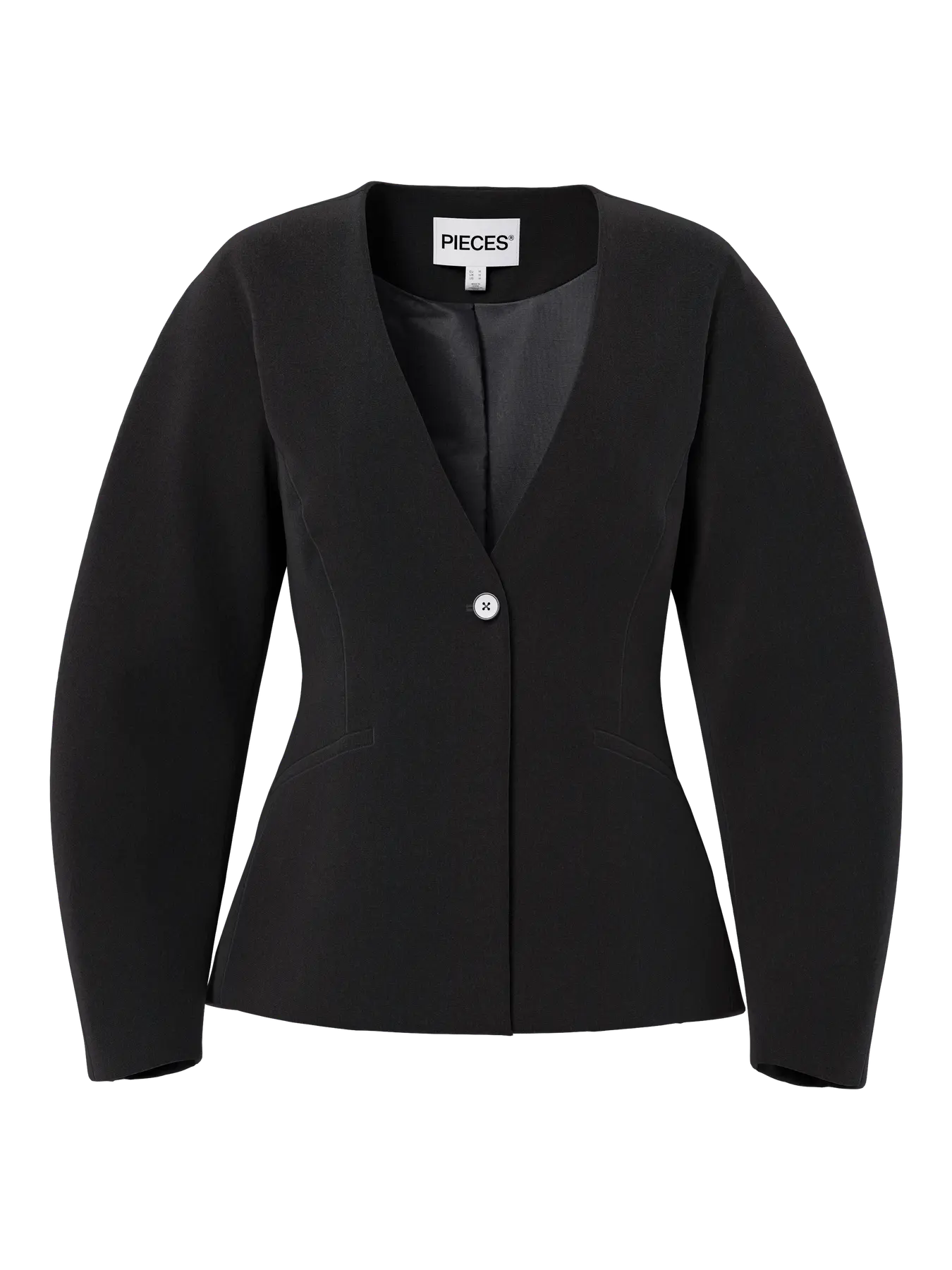 Kamil Black Waisted Button Blazer