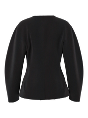Kamil Black Waisted Button Blazer