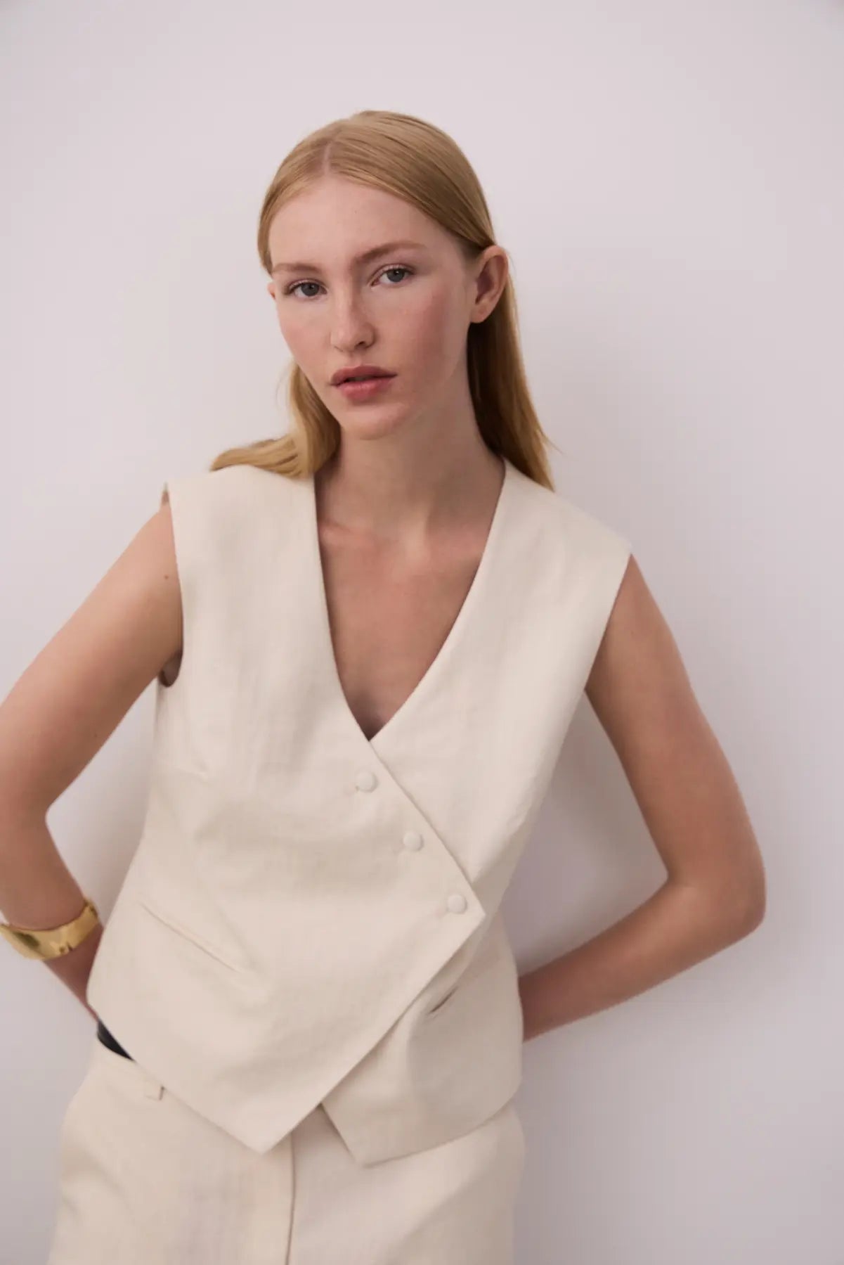 Flea cream Tailored Vest/Waistcoat