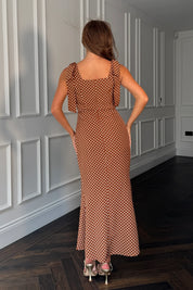 Jovi Tie Shoulder Square Neck Midi Dress