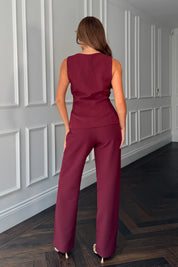 Jamie Square Neck Button Waistcoat Top