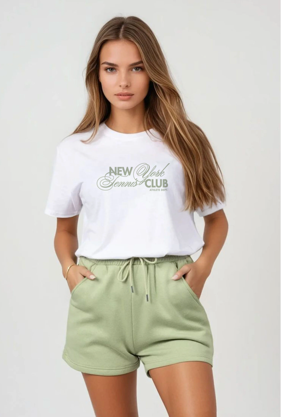 Joanie New York  Club Green T-shirt and Short Co-Ord