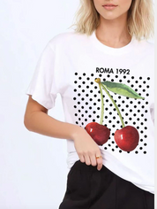 Regular Fit T-shirt in Roma Cherry Print