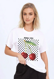Regular Fit T-shirt in Roma Cherry Print