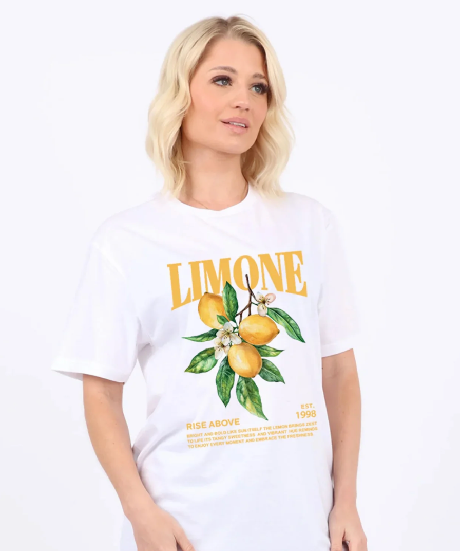 Regular Fit T-shirt in Limone Fresco Print