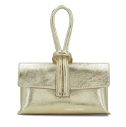 Metallic Leather Loop Handbag