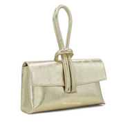 Metallic Leather Loop Handbag