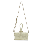 Metallic Leather Loop Handbag