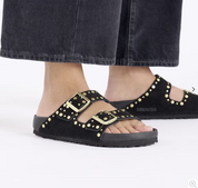 Birkenstock Arizona Rivet Suede Leather - Black
