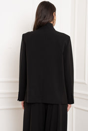 Jenna Button Up Asymmetric Wrap Blazer