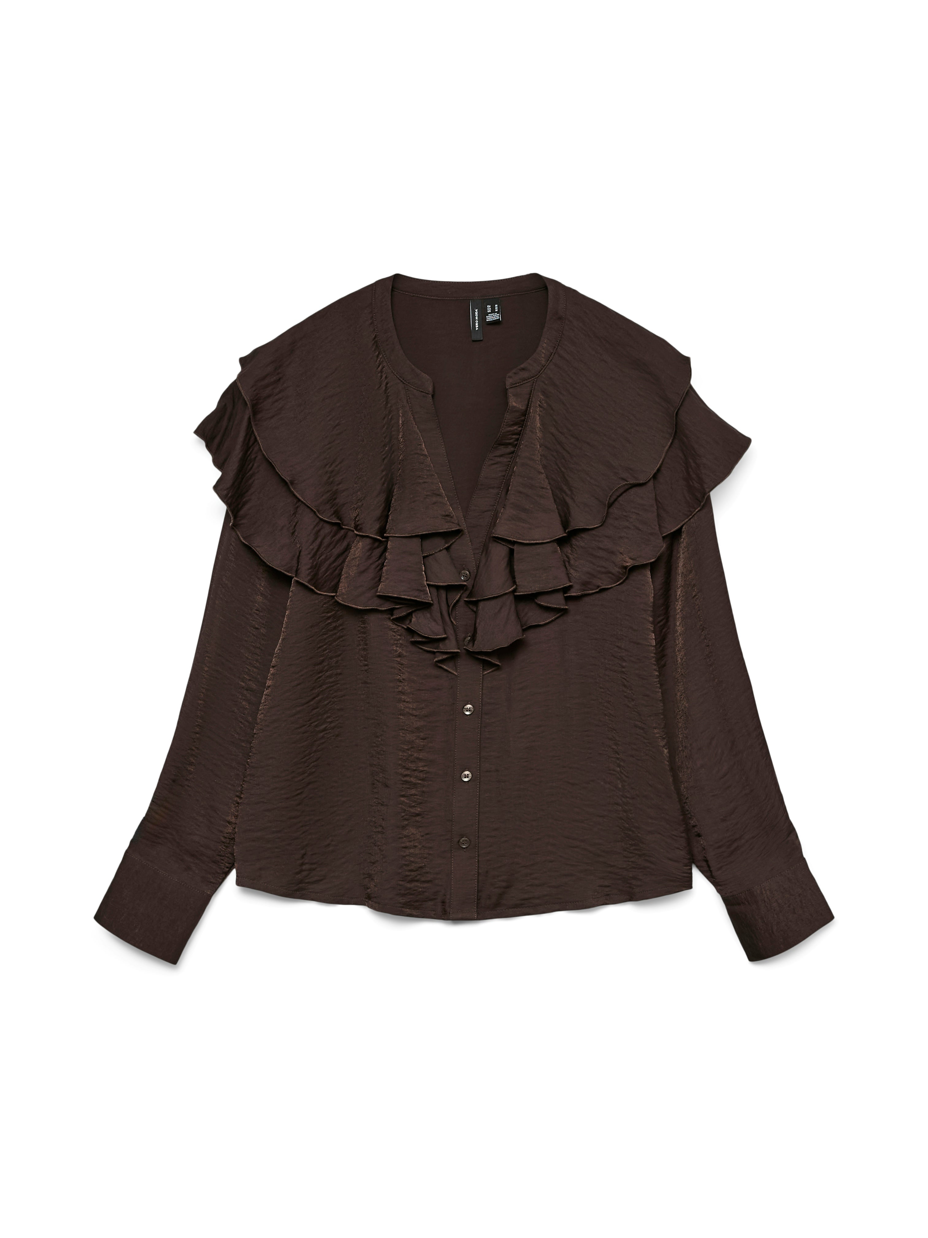 Lizzi Brown Flounce Blouse