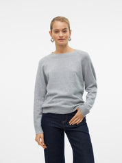 Doffy Grey Long Sleeve Knit Pullover