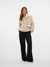 Sonjaeva Faux Fur Cream Jacket