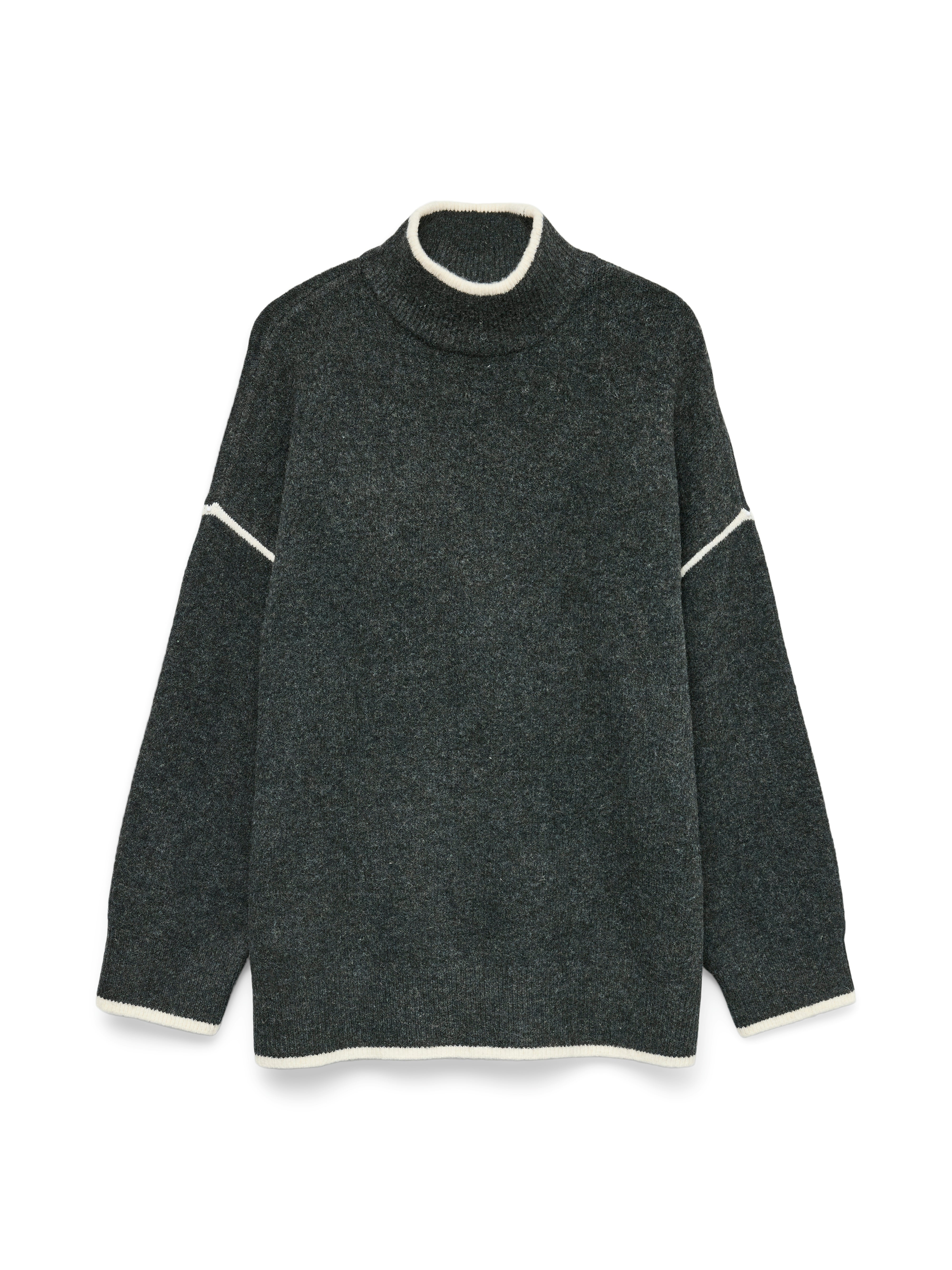 Fan Grey high Neck Longline Pullover