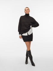 Doffy Roll Neck Pullover Brown