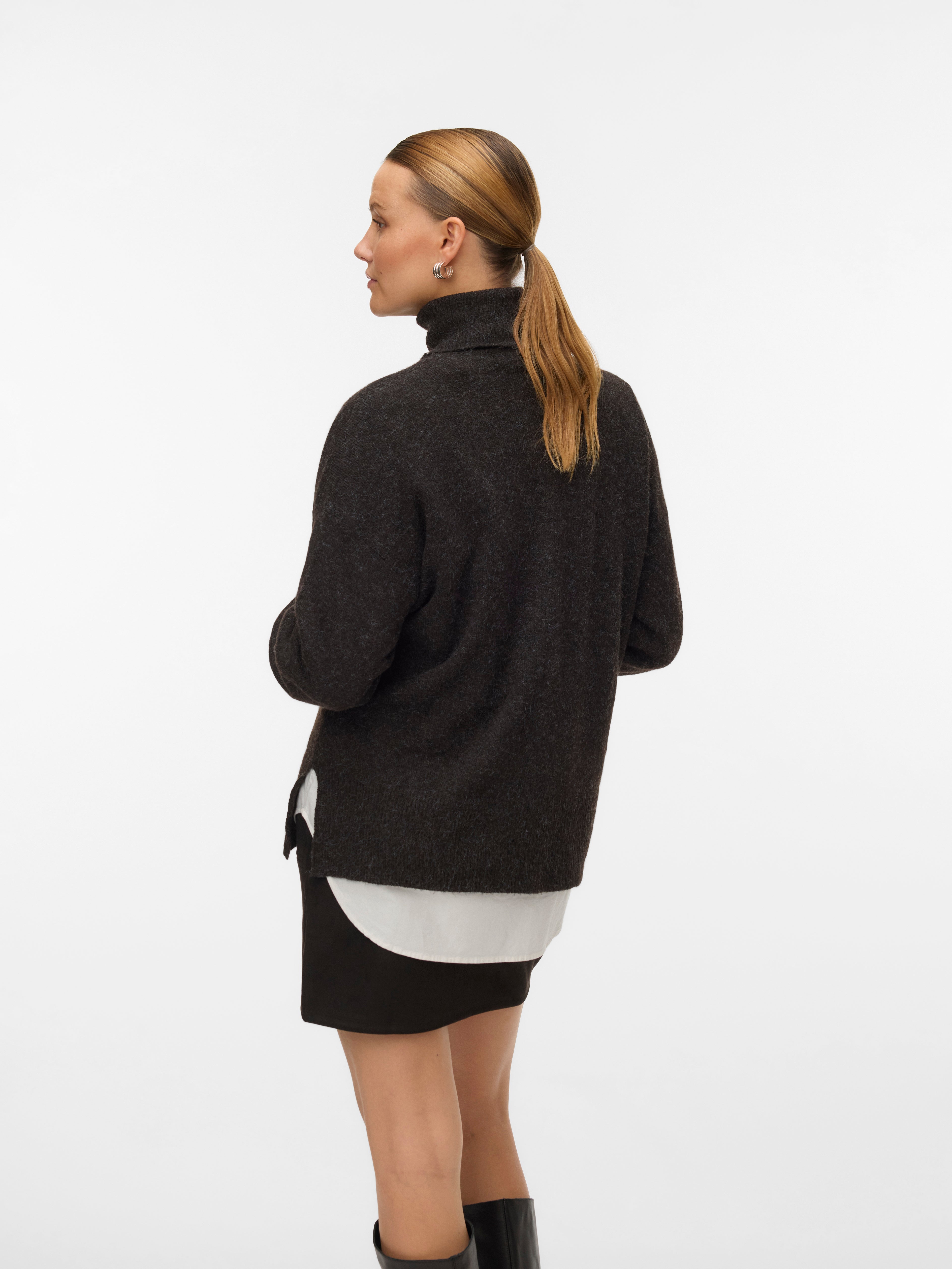 Doffy Roll Neck Pullover Brown