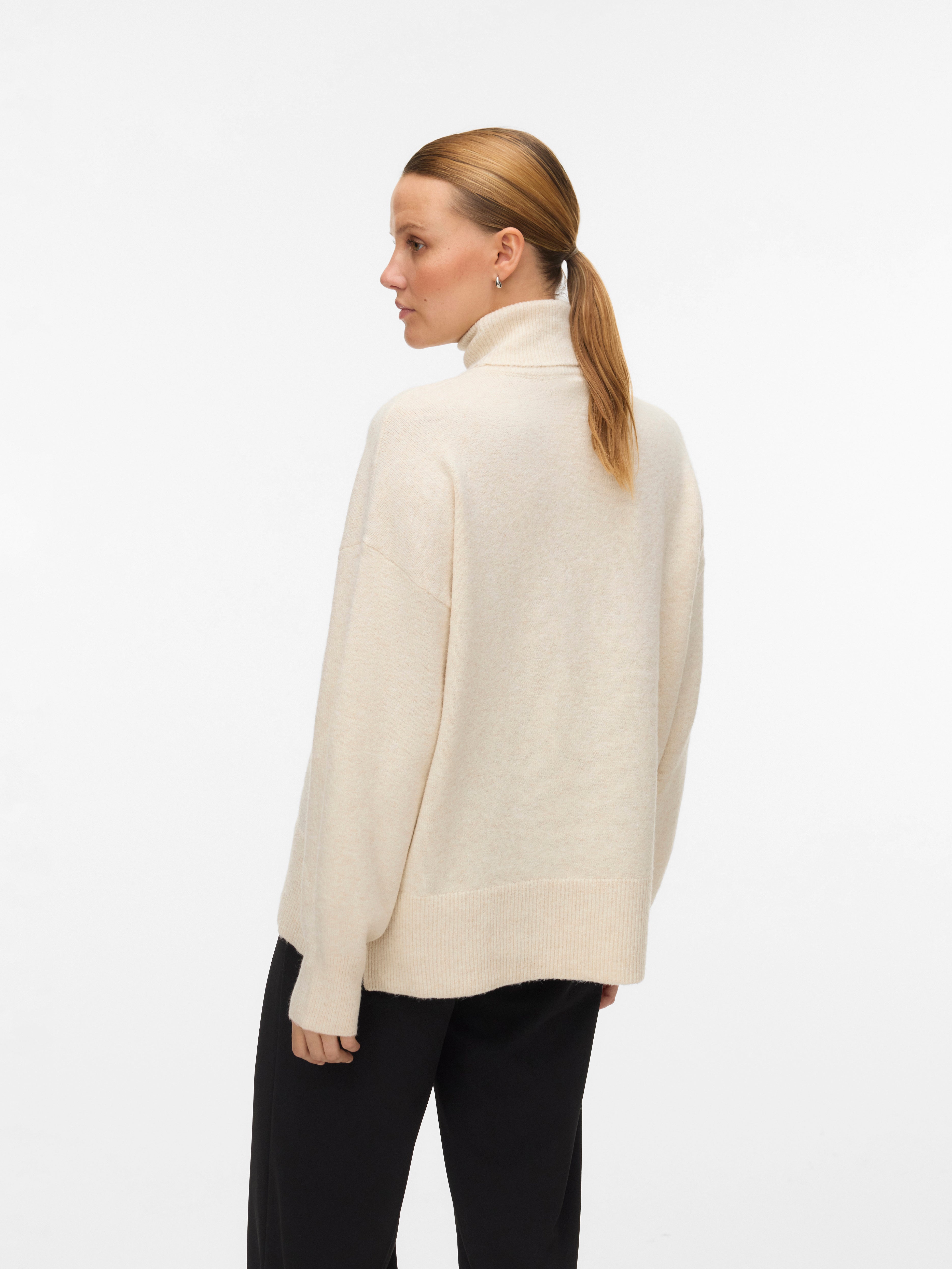 Doffy Roll Neck Pullover Cream