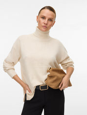 Doffy Roll Neck Pullover Cream