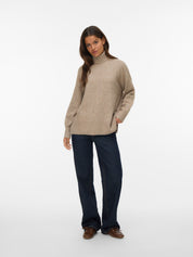 Doffy Roll Neck Pullover Sepia