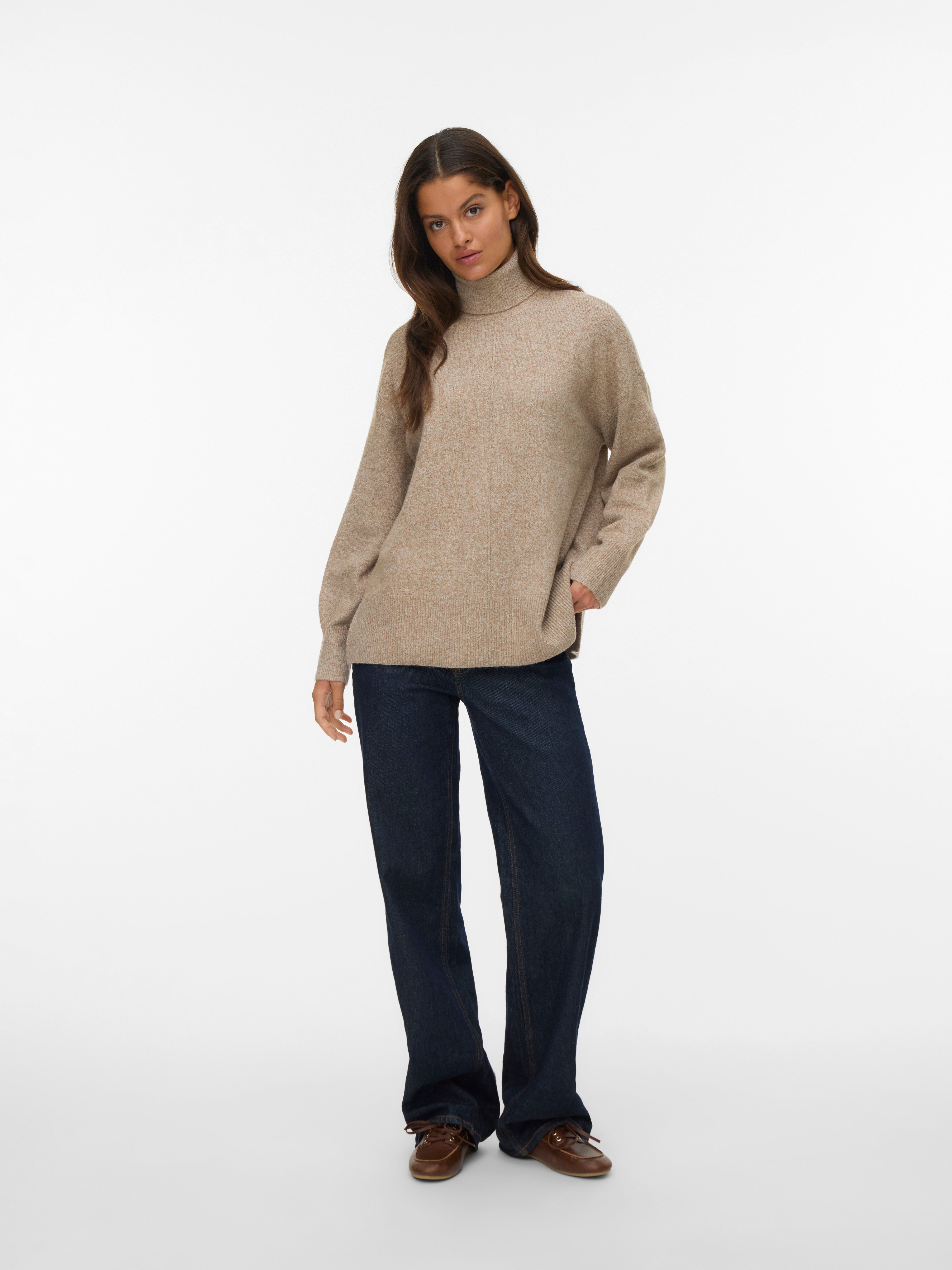 Doffy Roll Neck Pullover Sepia