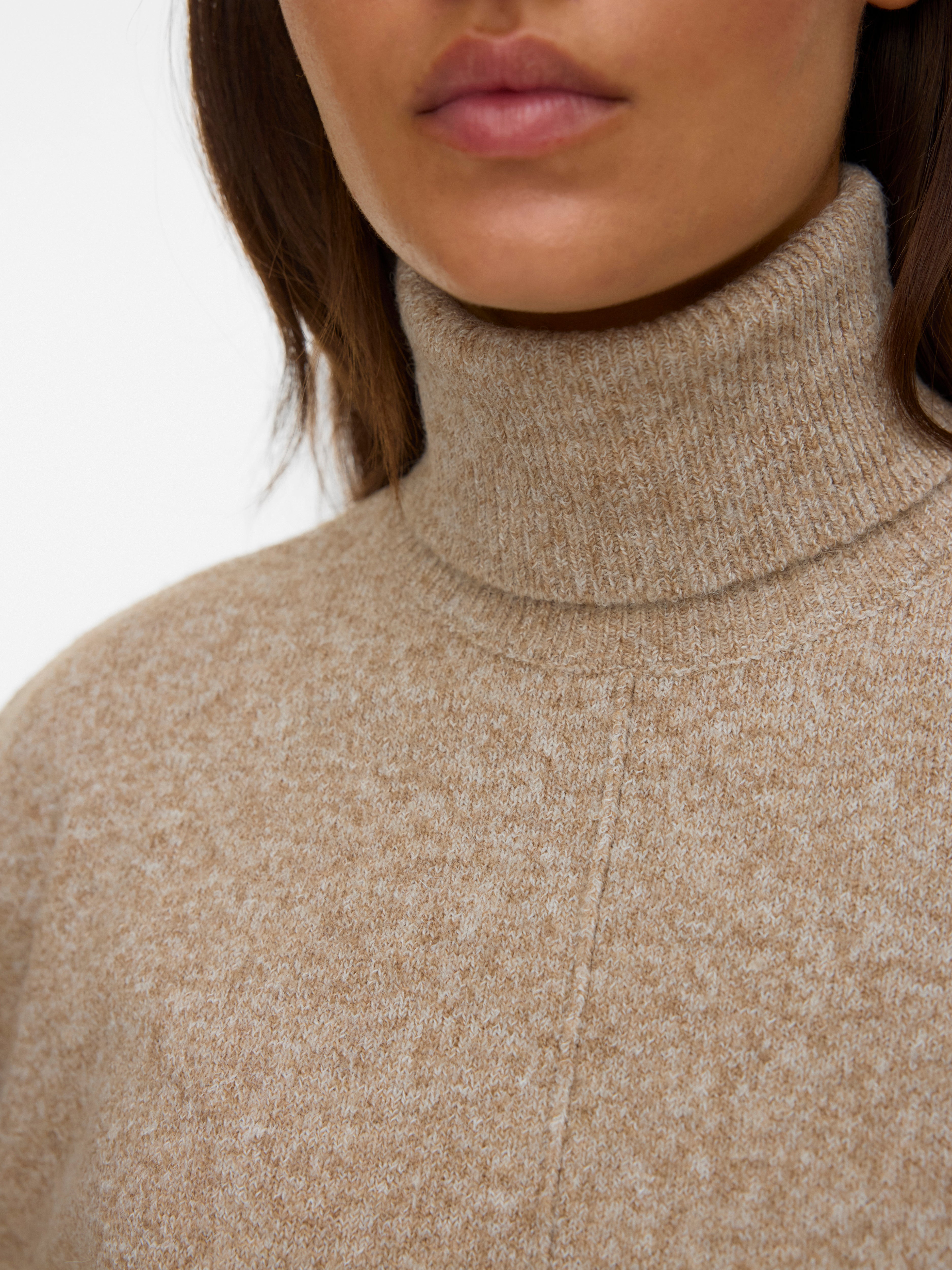 Doffy Roll Neck Pullover Sepia