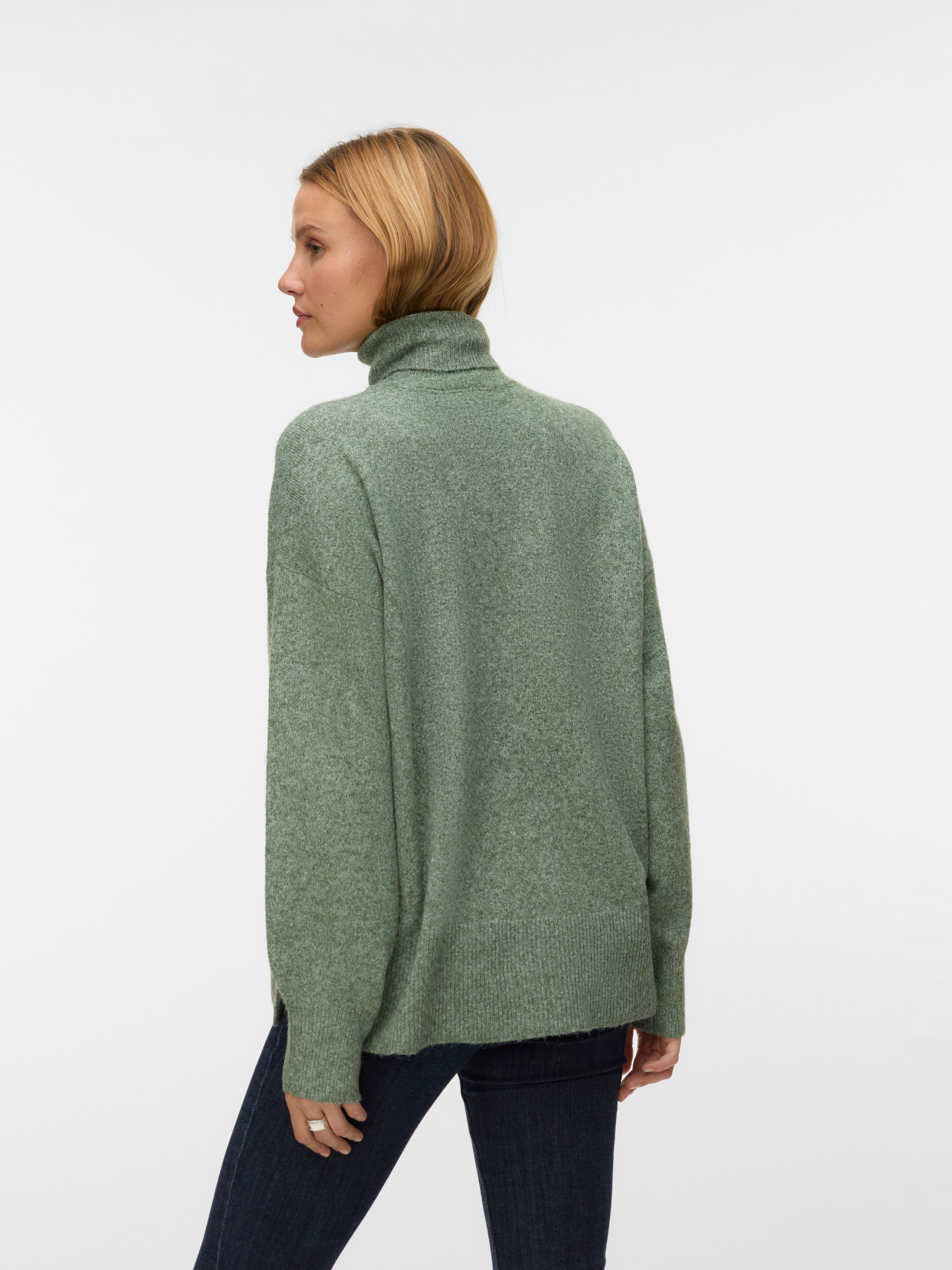 Doffy Roll Neck Pullover Green