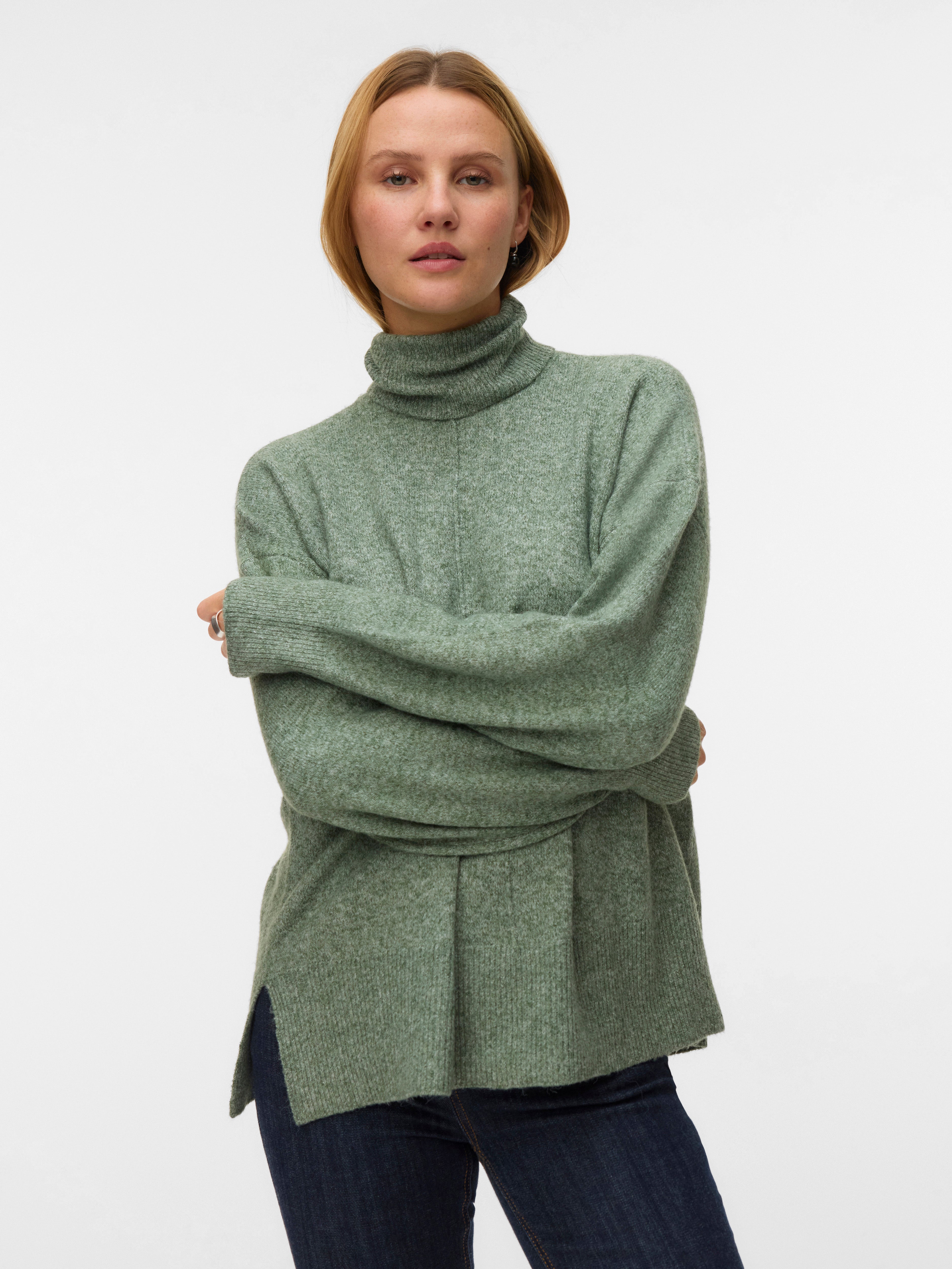 Doffy Roll Neck Pullover Green
