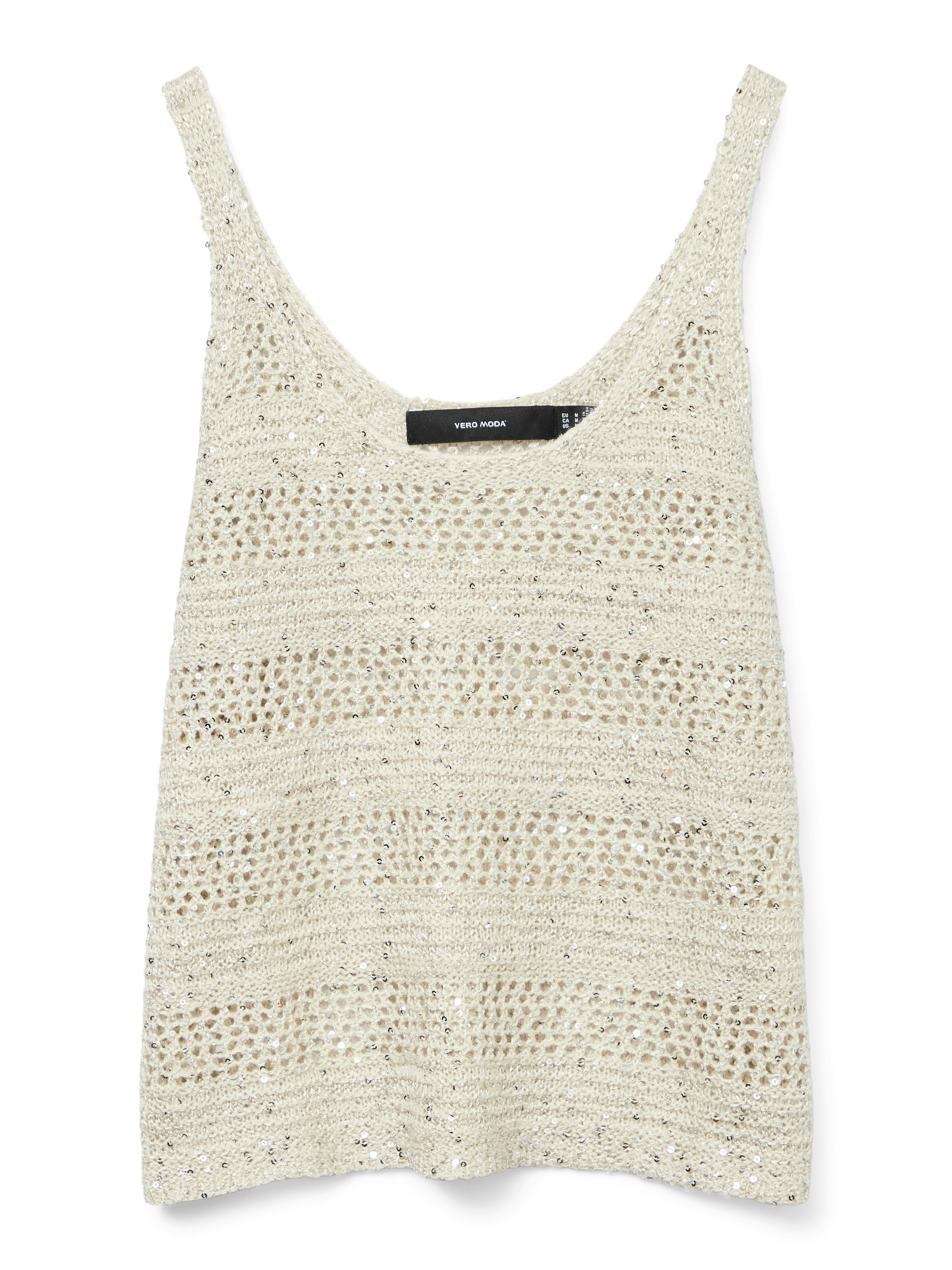 Leilani Cream Stripe Sequin Knit Vest