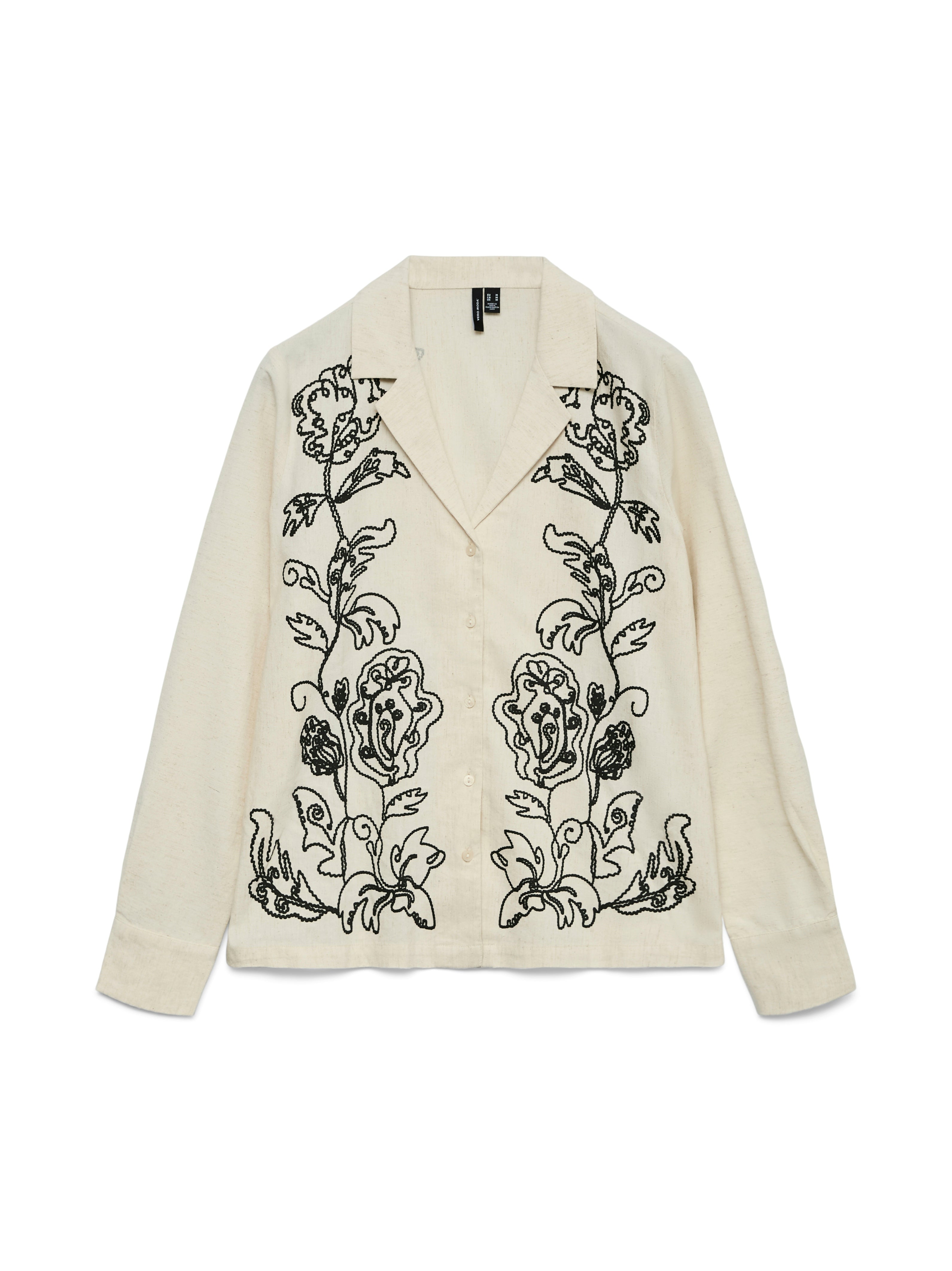 Calliope Linen Mix Print Shirt